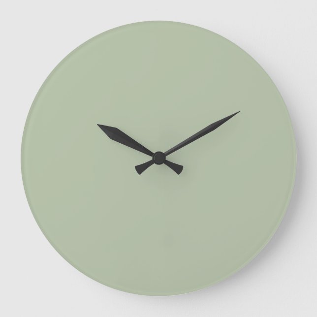 Hellgrüner Massivfarbe Große Wanduhr (Vorderseite)