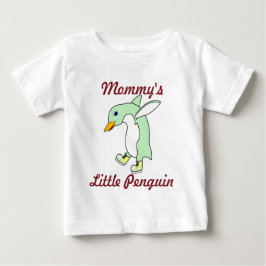 Hellgrüner Penguin mit den blauen u. gelben Baby T-shirt