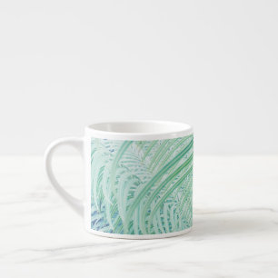 Hellgrüner stilvoller Pflanzen-Print-Espresso-Bech Espressotasse