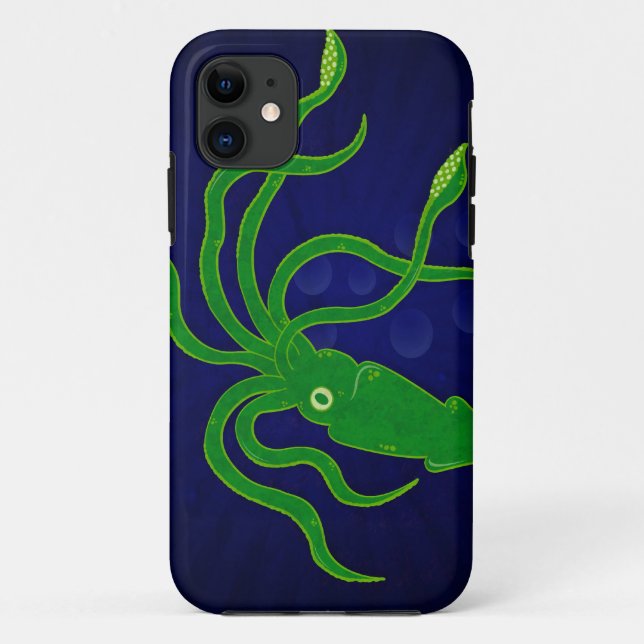 Hellgrüner strukturierter Tintenfisch in einem Case-Mate iPhone Hülle (Rückseite)