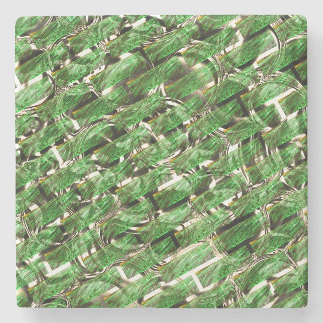 Hellgrüner Wandeffekt und weiße Blasen? Steinuntersetzer (Vorderseite)