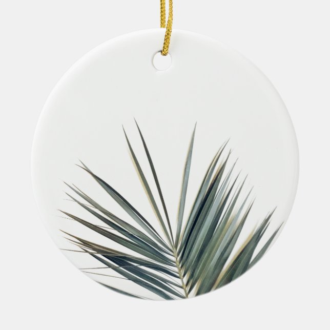 Hellgrünes Blatt Keramik Ornament (Vorne)