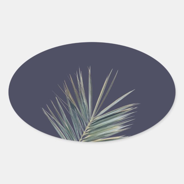 Hellgrünes Blatt Ovaler Aufkleber (Vorderseite)