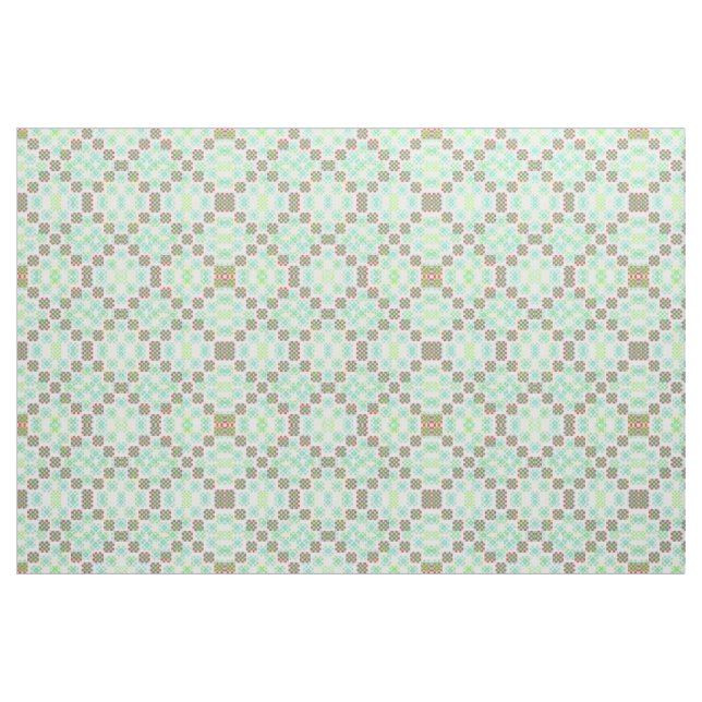 (Hellgrünes, blaues und rosa Blatt) Stoff (Yard (91,4 cm))
