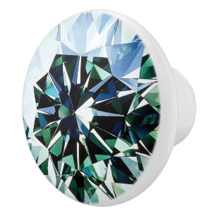 Hellgrünes Diamantmuster Keramikknauf