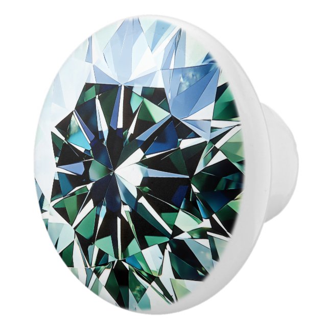 Hellgrünes Diamantmuster Keramikknauf (Rechts)