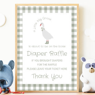 Hellgrünes Dummer-Gans-Windel-Raffle-Schild Poster