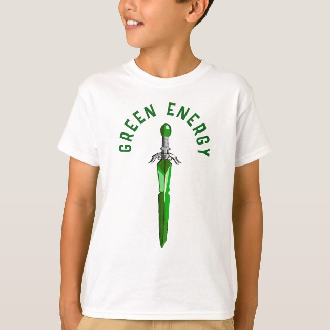 Hellgrünes Fantasy-Schwert für Kinder T-Shirt (Vorderseite)