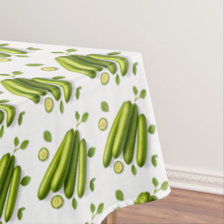 Hellgrünes Gemüsegurken-Blumenmuster Tischdecke