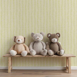 Hellgrünes, handGezeichnet Herringbone-Kinderzimme Tapete