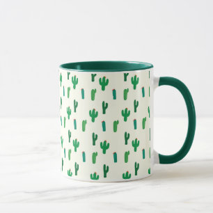 Hellgrünes Kaktus-Muster Tasse