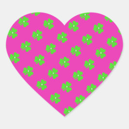 Hellgrünes Kleeblatt für St. Patrick's Day Herz-Aufkleber