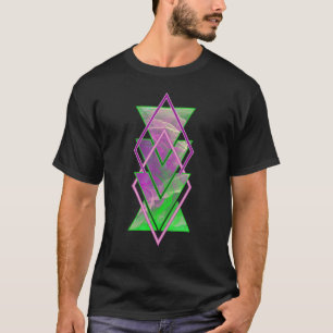 Hellgrünes Lila Rauchdreieck Moderne Geometrie T-Shirt