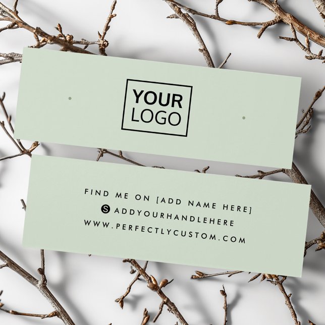 Hellgrünes Logo soziale Medien Ohrenkarte (Light green logo social media stud earring card)