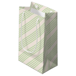 Hellgrünes und beiges Fünfstreifenmuster Kleine Geschenktüte