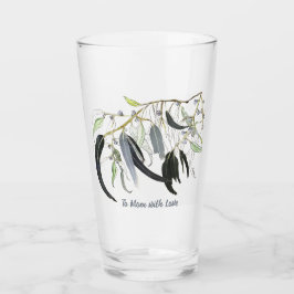 hellgrünes Zahnfleischblatt mit Nachrichtenglas Glas