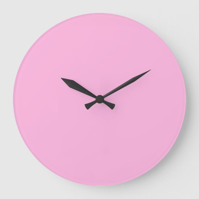 Hellheiß rosa, solide Farbe Große Wanduhr (Vorderseite)