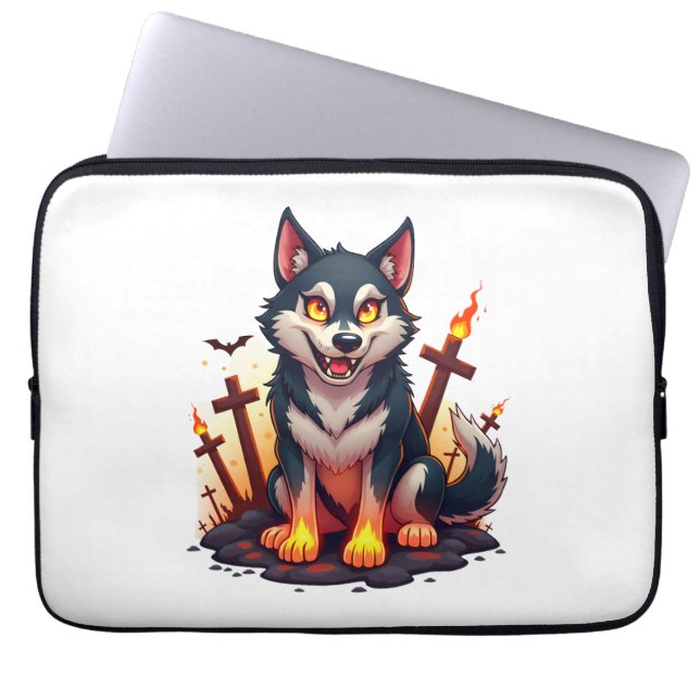 Hellhound Husky Dog Laptopschutzhülle (Vorderseite)