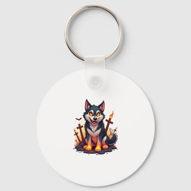 Hellhound Husky Dog Schlüsselanhänger (Vorderseite)