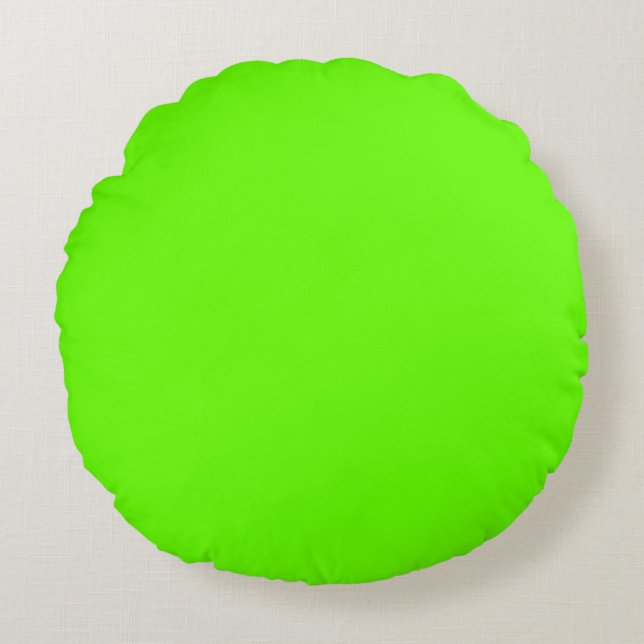 Helliges Leaf Grüne schlichte Farbe Custom Rundes Kissen (Vorderseite)