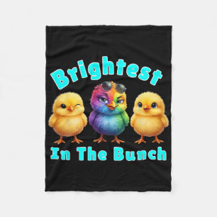 Helligstes Huhn im Bündel Regenbogen Ostern Pun Fleecedecke