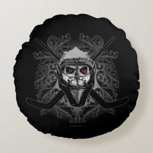 Hellish Hockey Goalie Round Pillow Rundes Kissen