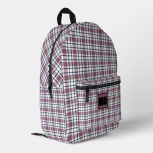 Hellkariertes Retromuster braun-weiß Bedruckter Rucksack