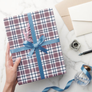 Hellkariertes Retromuster braun-weiß Geschenkpapier