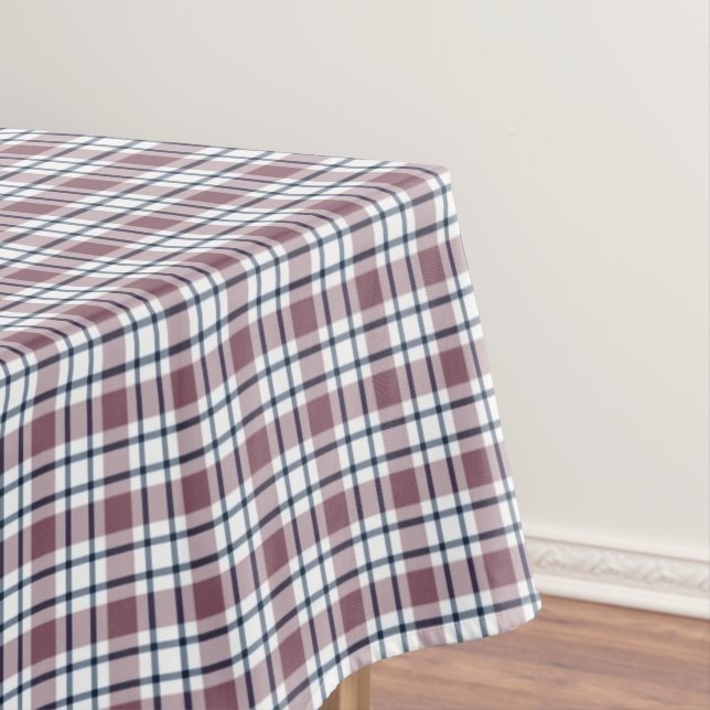 Hellkariertes Retromuster braun-weiß Tischdecke (Beispiel)