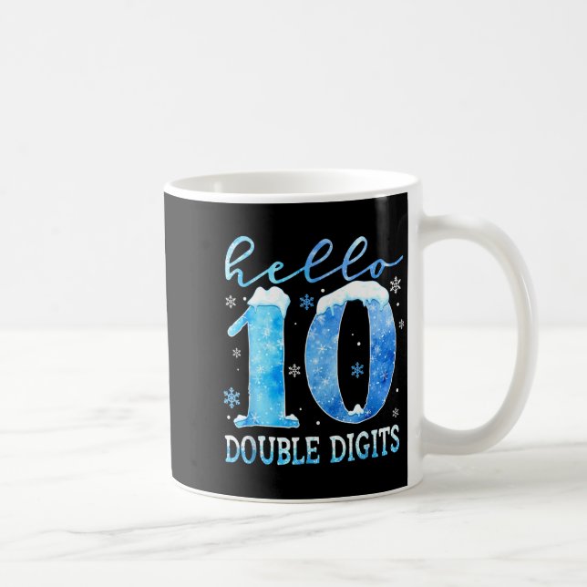 Hello 10 Double Digits Snowflakes Winter Christmas Kaffeetasse (Rechts)