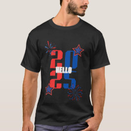 HELLO 2025 Roter und Blau-T - Shirt