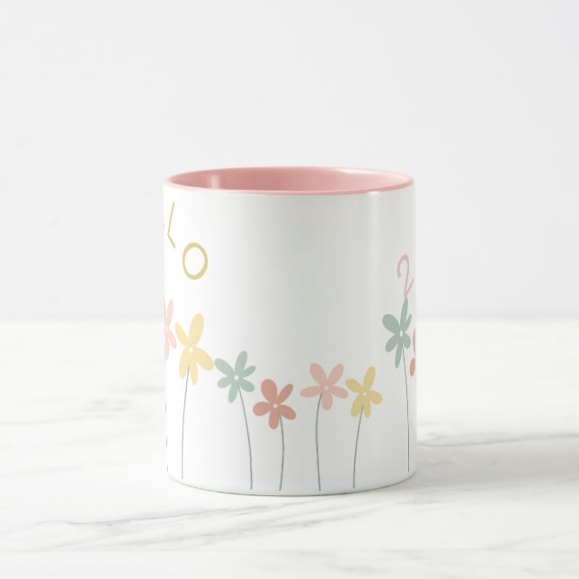 Hello 2026 Floral New Year Mug Tasse (Zentrum)