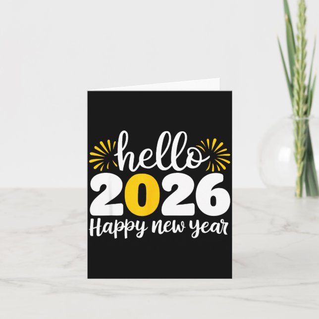 Hello 2026 Happy New Year 2026 New Year's Eve Part Karte (Vorderseite)