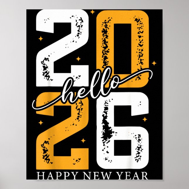 Hello 2026 Happy New Year 2026 New Year's Eve Part Poster (Vorne)