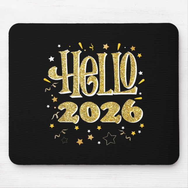 Hello 2026 Happy New Year Pajama Funny Family Matc Mousepad (Vorne)