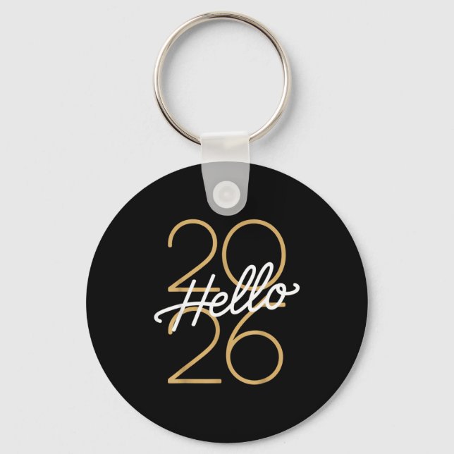 Hello 2026 New Year Celebration Eve Party Men Wome Schlüsselanhänger (Vorderseite)