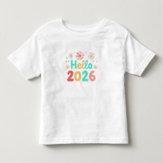 Hello 2026 Toddler Girl T-Shirt | Cute New Year