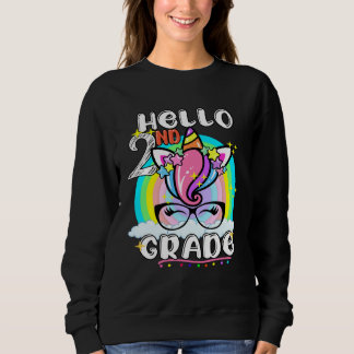Hello 2nd Grade Cute Fun Unicorn Back To School Sweatshirt