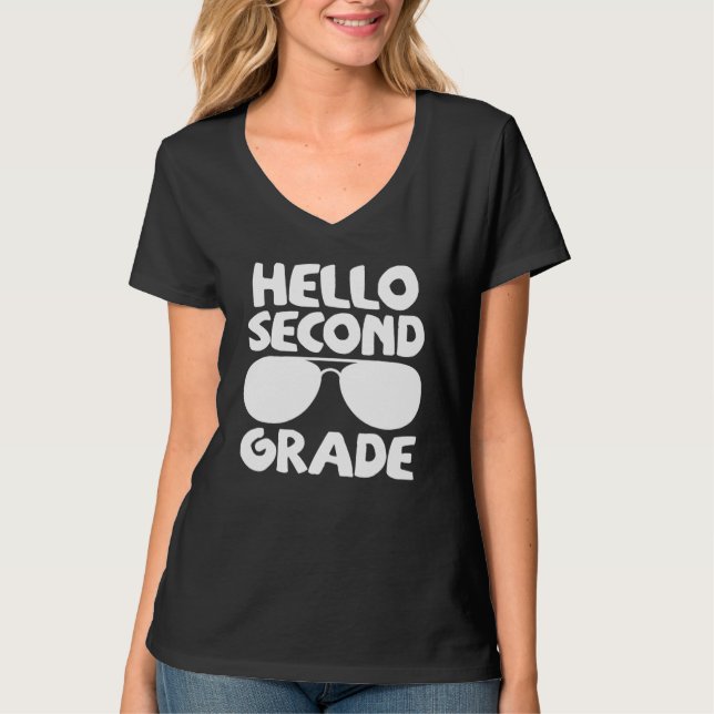Hello 2nd Grade First Day Of School Back To School T-Shirt (Vorderseite)
