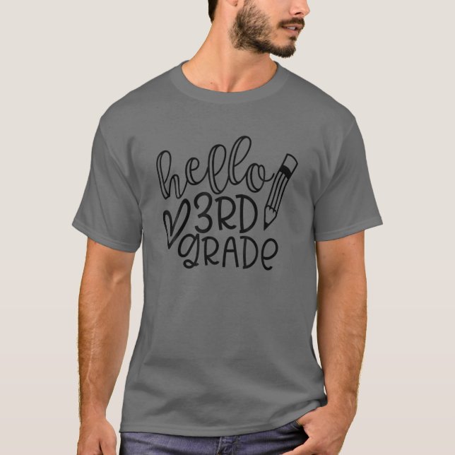 Hello 3Rd Grade 3Rd Grade Squad Team Dritte Klasse T-Shirt (Vorderseite)