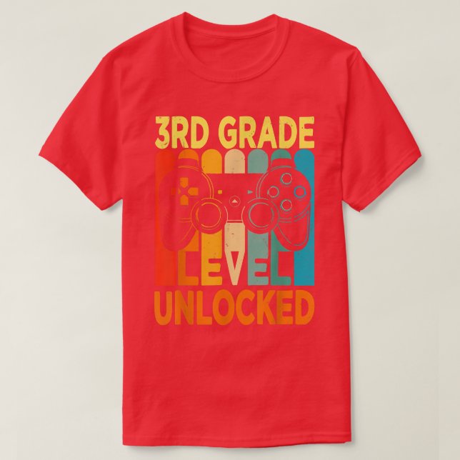 Hello 3rd Grade Level Unlocked Video Game Back to  T-Shirt (Design vorne)