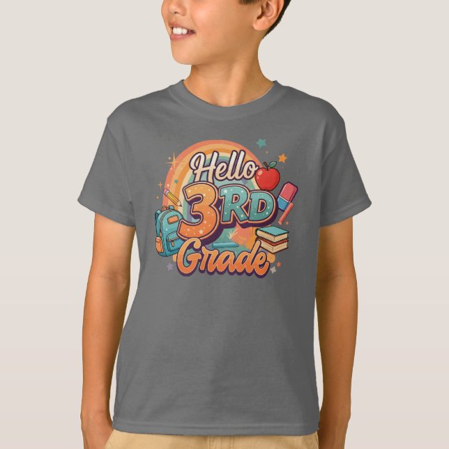 Hello 3rd Grade T-Shirt (Vorderseite)