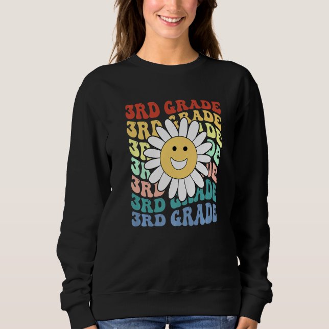Hello 3rd Third Grade Teacher Back To School Retro Sweatshirt (Vorderseite)