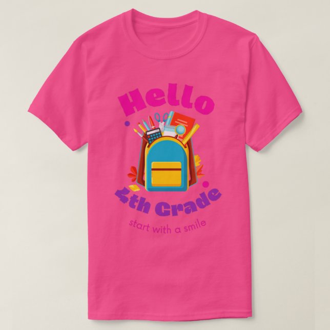 Hello 4th grade back to school2 T-Shirt (Design vorne)