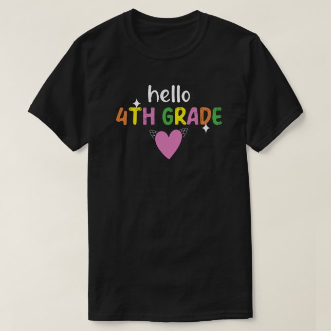 Hello 4th Grade Teacher T-Shirt (Design vorne)