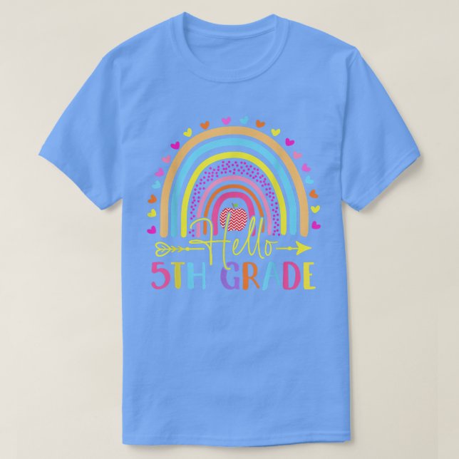 Hello 5th Grade Team Fifth Grade Back to School Ra T-Shirt (Design vorne)