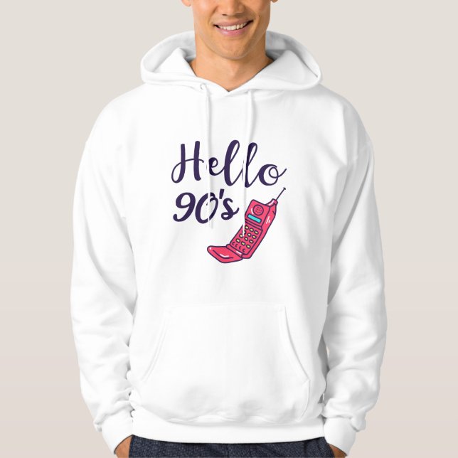 Hello 90s Handy Hoodie (Vorderseite)