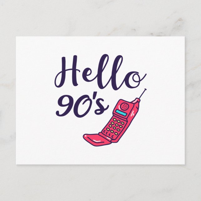 Hello 90s Handy Postkarte (Vorderseite)