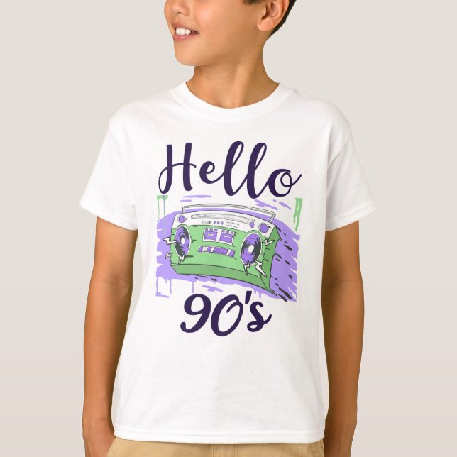 Hello 90s radio cassette recorder T-Shirt (Vorderseite)