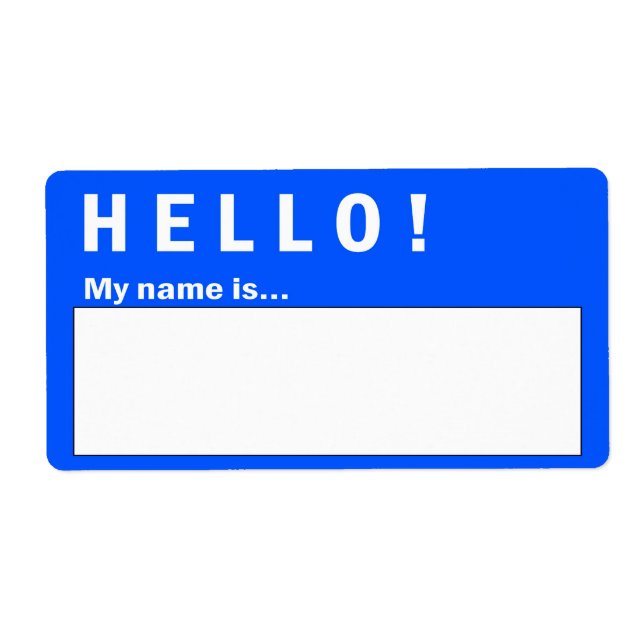Hello Abzeichen Name Abzeichen Labels (Vorne)